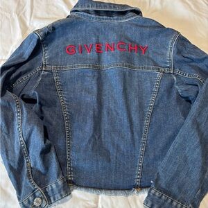 Givenchy Denim Jacket with Red Logo youth sz 10